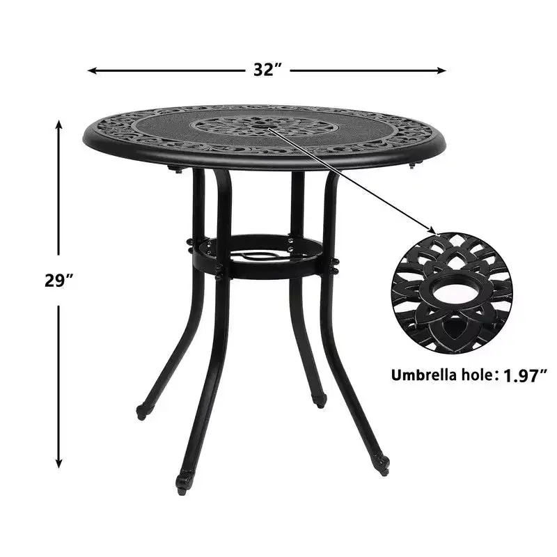 Karl Home Round Aluminum Outdoor Bistro Table