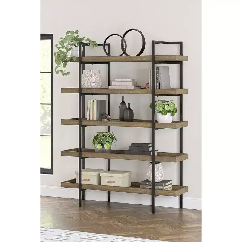 76 5 Shelf Bookcase, Light Brown