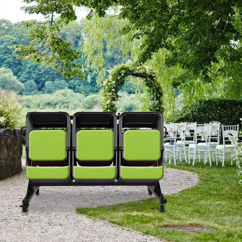 Folding Chair Rack Foldable Chairs Cart Storage Dolly with Wheels and Holder, 800 LBS Capacity Includes Weatherproof Cover