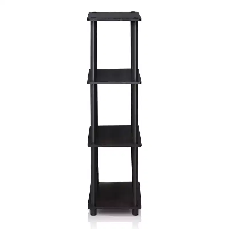 4-Tier Ladder Decorative Bookshelf – Open Multipurpose Shelf, Dark Walnut