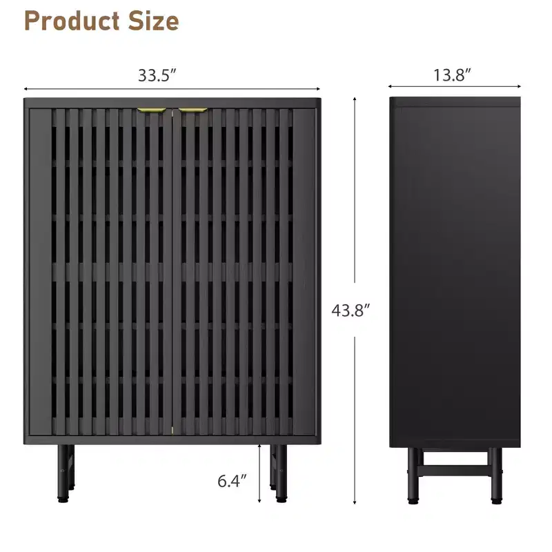 Shoe Storage Cabinet for Entryway, 6 Tier Wood Shoe Organizer, 43 H Freestanding Storage Display Cabinet for Hallway Living Room Office