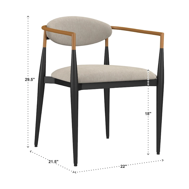Decatur Mid-century Dining Chair with Two-tone Copper & Black Finish (Set of 2) by iNSPIRE Q Modern