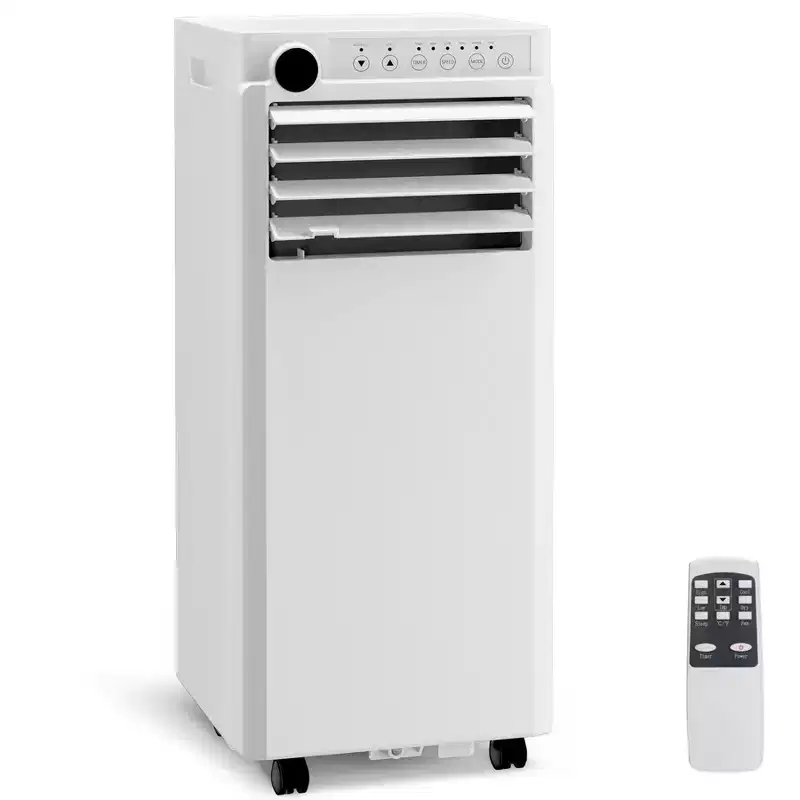 8,000 BTU Portable AC Unit - 3-in-1 White Air Conditioner (1 Pack) for Rooms Up to 350 Sq.Ft | Includes Remote, Window Kit & 24H Timer for Bedroom