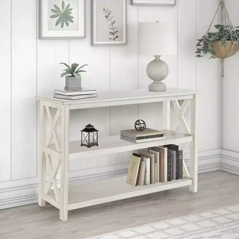 Jamestown 2 Shelf Entryway Table White - Boraam: Modern Farmhouse Style, MDF Build, Rectangle Shape