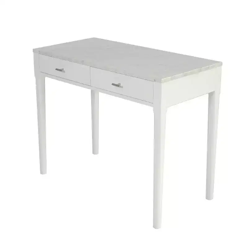 Rectangular Italian Carrara White Marble Console Table