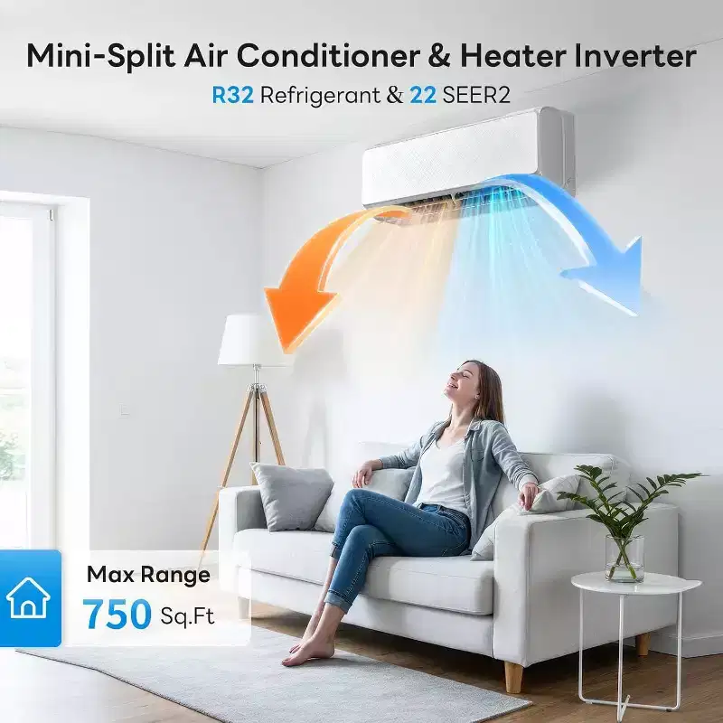 Ductless Mini Split Air Conditioner & Heater with Inverter Technology - 22 SEER2 - White