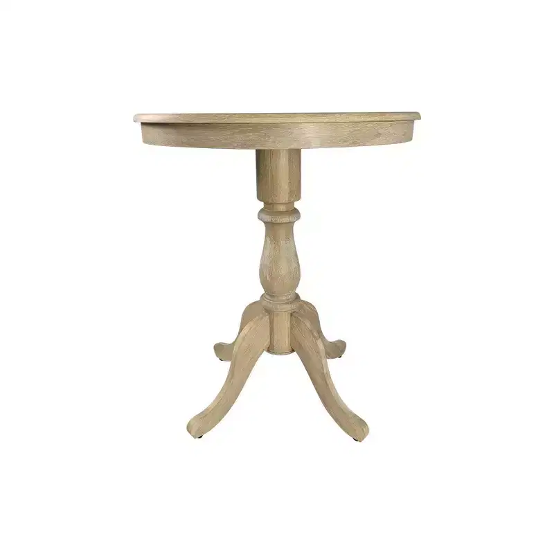 Round Pedestal Bar Table - Natural Driftwood Rubberwood