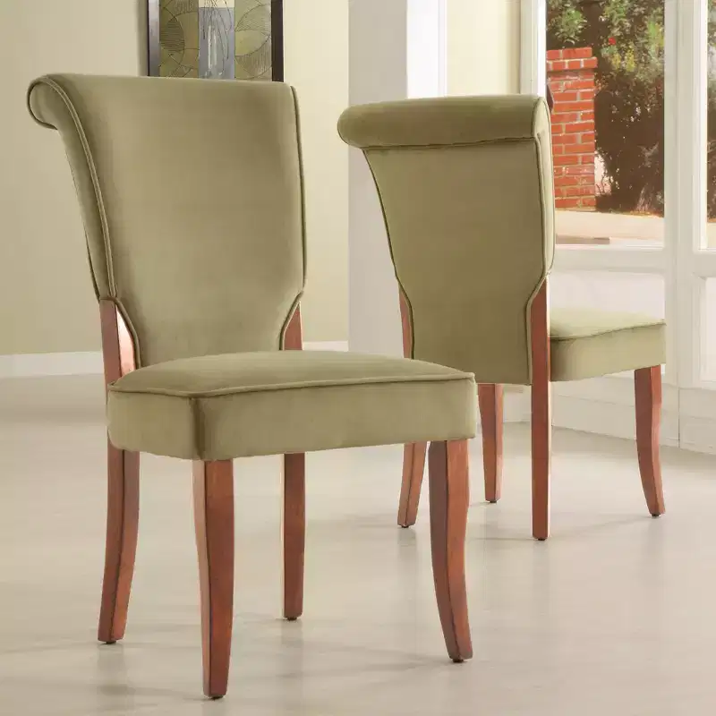 Pershing Velvet Upholstered Parsons Dining Chairs (Set of 2) - iNSPIREQ
