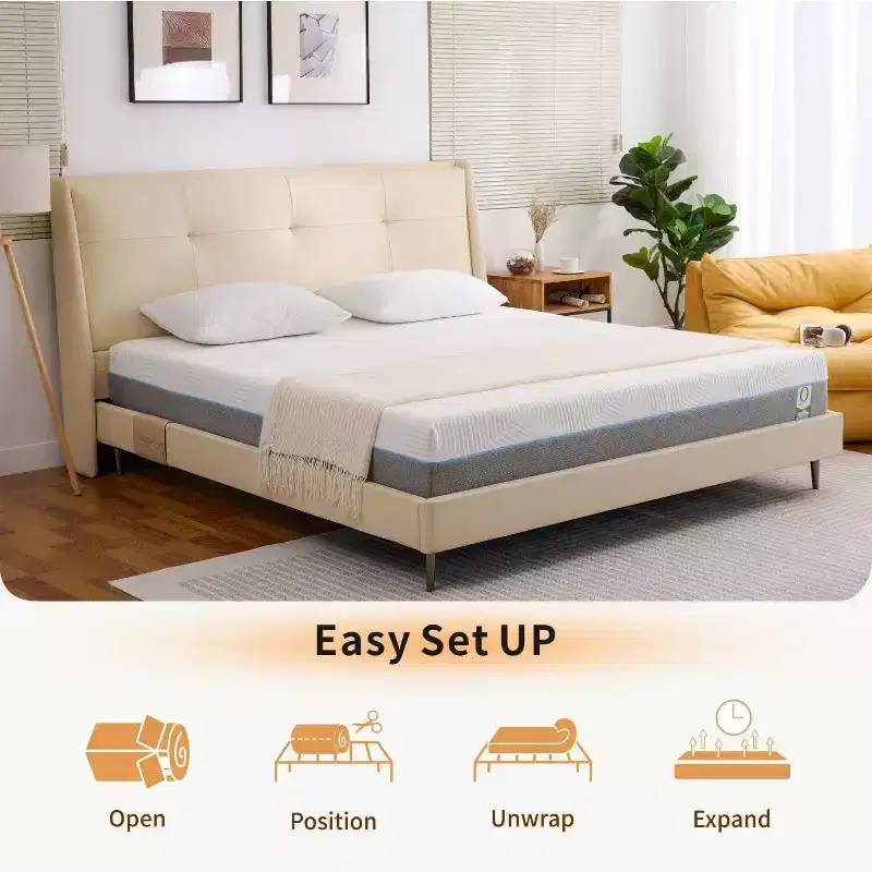 Dyonery 12 inch in 6-Layer Firm Mattress for Side Sleepers,Cooling Gel Memory Foam Queen Size,Compatible with Adjustable Bed CertiPUR-US Easy Setup