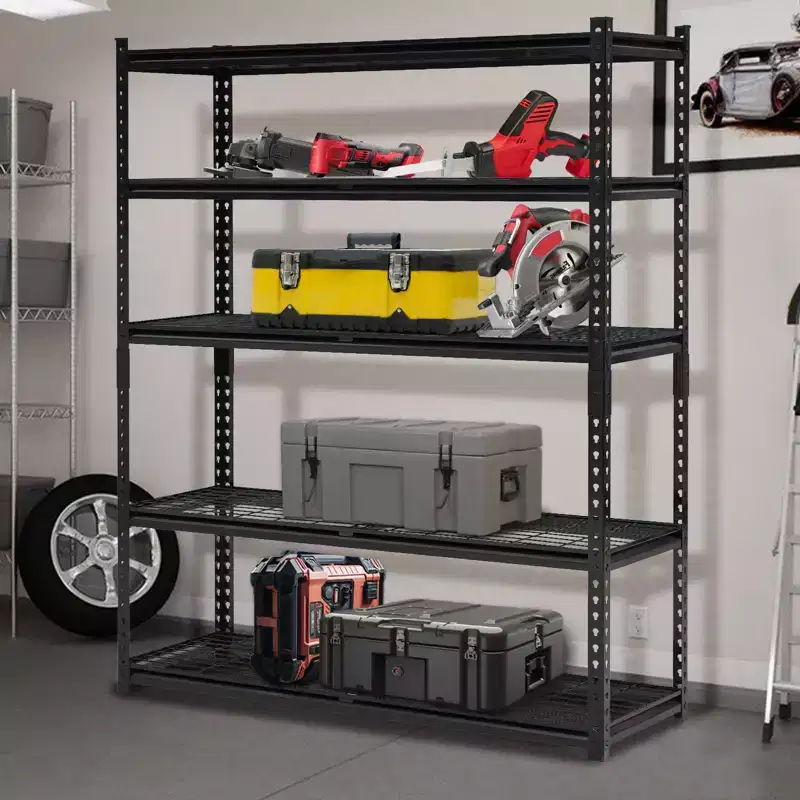 5-Tier Adjustable Shelves, Load 2000 Lbs Heavy Duty Wire Garage Shelf, Metal Storage Racks and Shelving, 72 H Garage Shelves for Basement