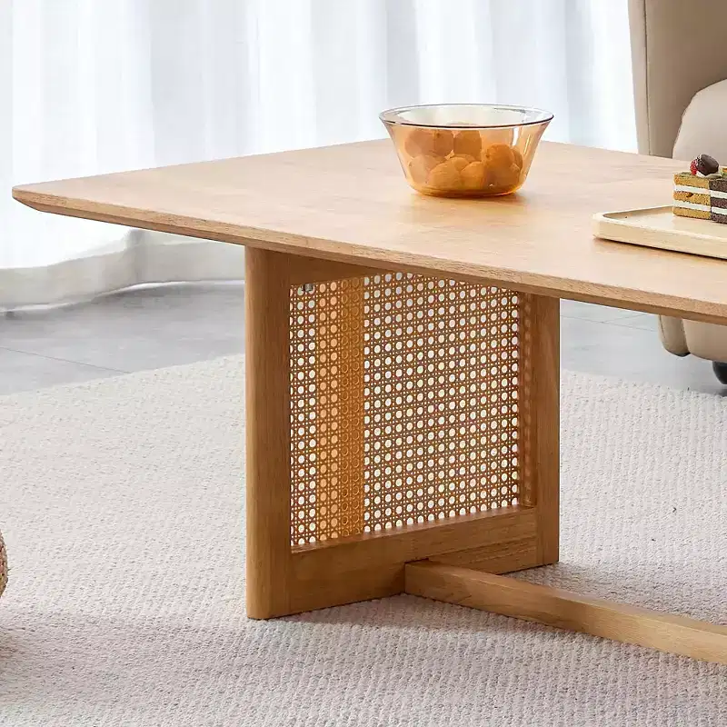 Vatros Rectangle Modern Coffee Table Small Wood Coffee Table