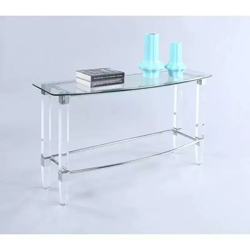 Chintaly Imports,Contemporary Rectangular Glass Top Sofa Table