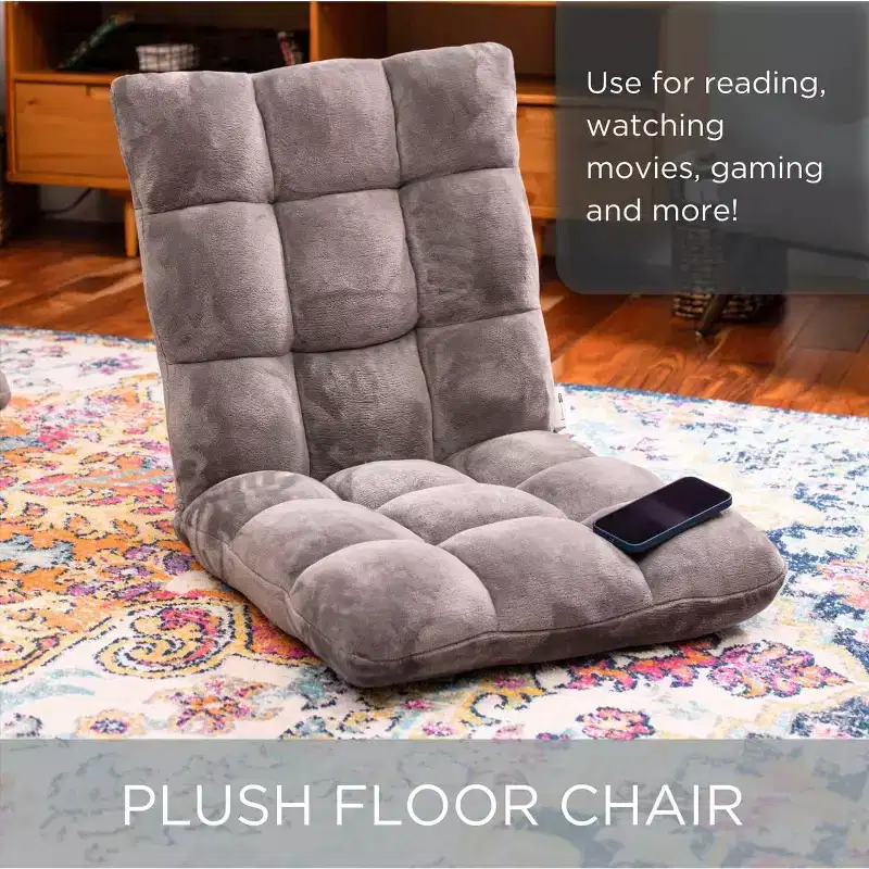 BirdRock Home Adjustable 14-Position Memory Foam Floor Chair - Grey