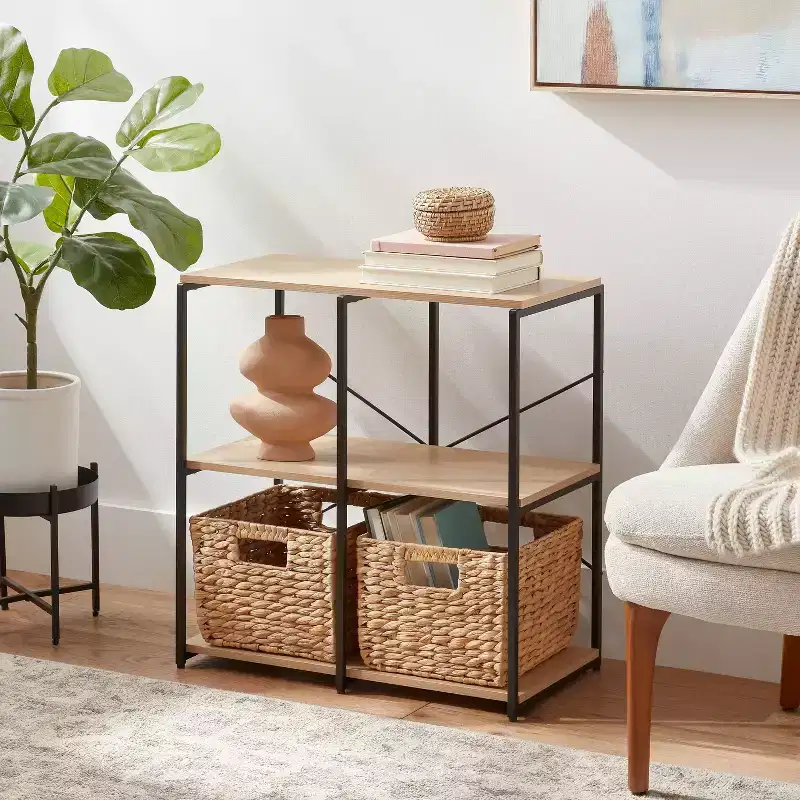 11" 4 Cube Storage Shelves - Brightroom™: Modular Storage Furniture, Anti-Tip, Paper Laminate, Powder-Coated Steel