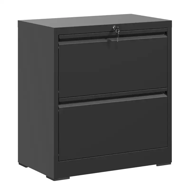 2 Drawer Lateral File Cabinet with Lock, Metal Lateral Steel Wide Horizontal Filing Cabinets