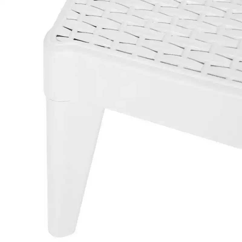 vidaXL Sun Lounger White Polypropylene Medium Multi-Position Backrest