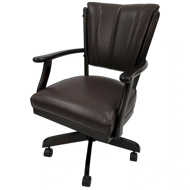 Classic Caster Solid Wood Dining Chair on Wheels - 39 inch High