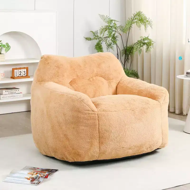 Okak Bean Bag Chair with High-Resilience Memory Foam, Lazy Sofa Chair Floor Chair with Armrest, Comfy Lounge Chair for Adults