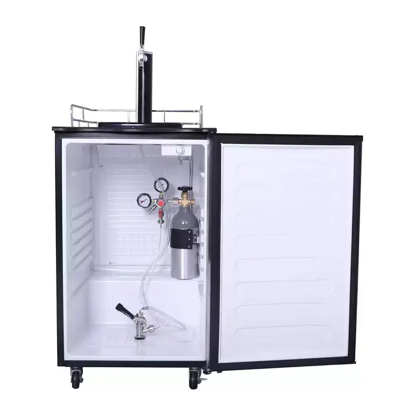 Frigidaire 6.1 cu ft Kegerator Beer Bar Portable Beverage Refrigerator Stainless Steel Finish/Black: Freestanding, ETL Listed
