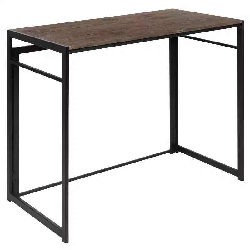 Emma and Oliver 40 Rustic Home Office Folding Computer Desk - Laptop Desk