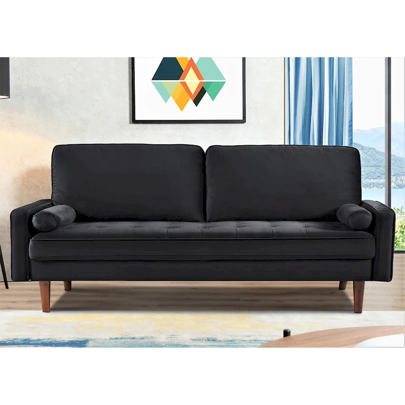 Monahan 70W Wood Frame Velvet Tufted Sofa