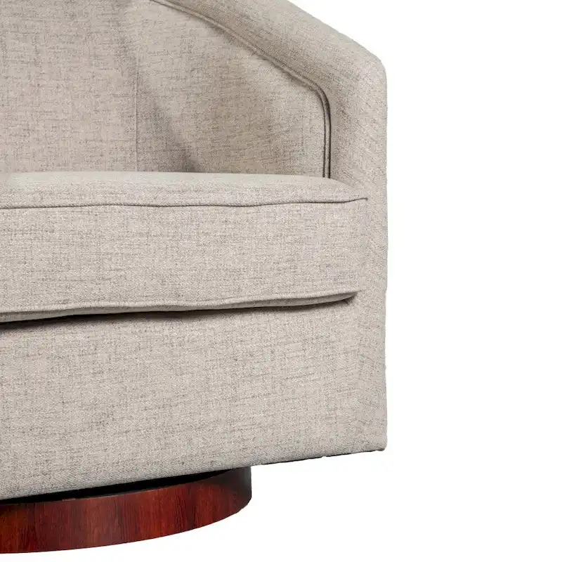 Traditional Club Style Upholstered Accent Chair with 360 Swivel Metal Base