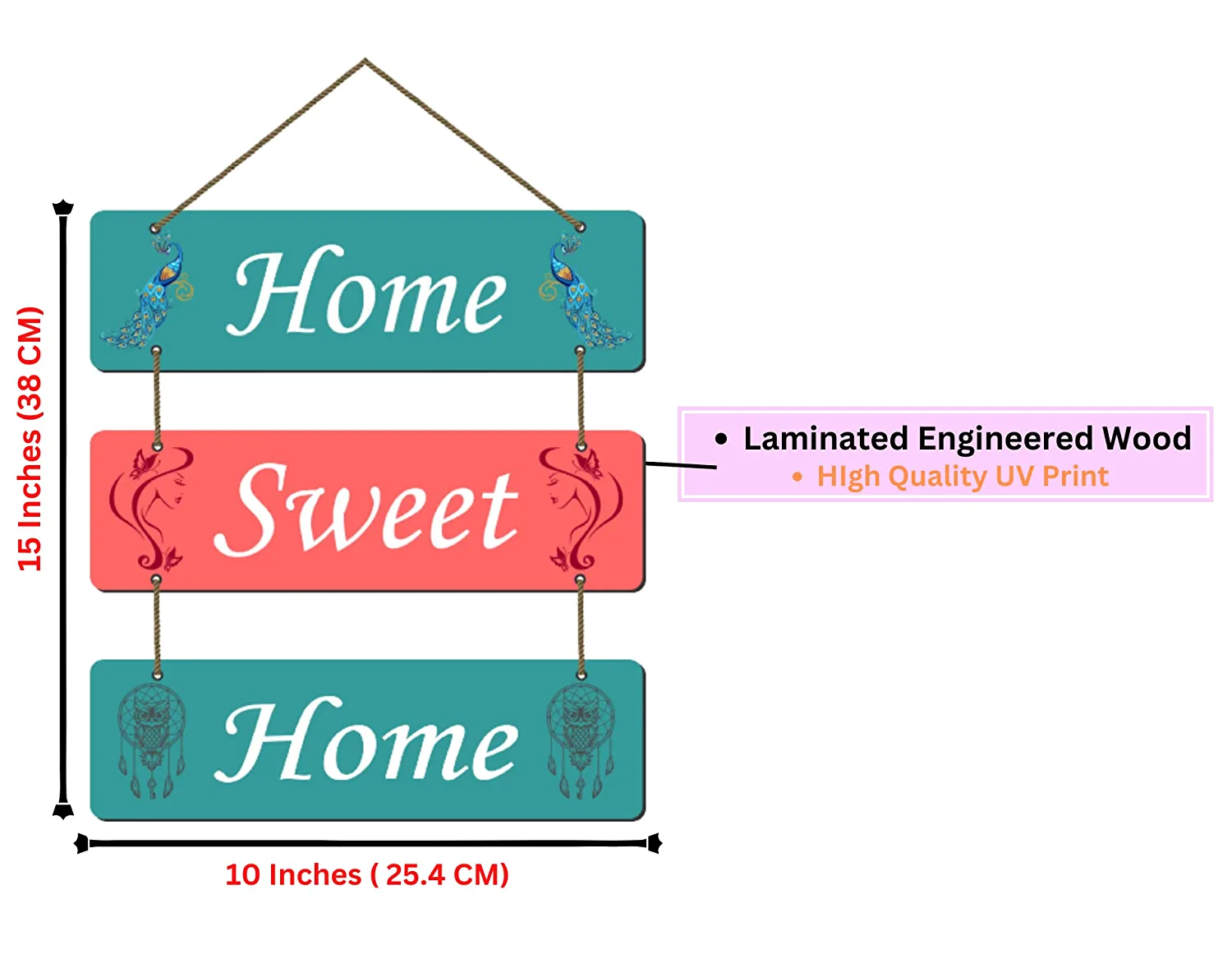 Decorative Home Sweet Home Wall Hanging Wooden Art Decoration Item for Living Room | Bedroom | Home Decor | Gifts | Quotes Decor Item | Wall Art for Hall | MDF Wall Decoration