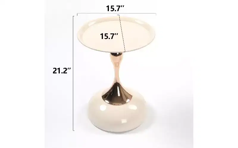 Mermaid Tail Pedestal Round Side Table, Anti-Rust Metal Tray Top Small Coffee Table, Versatile Accent Table, End Table for Living Room
