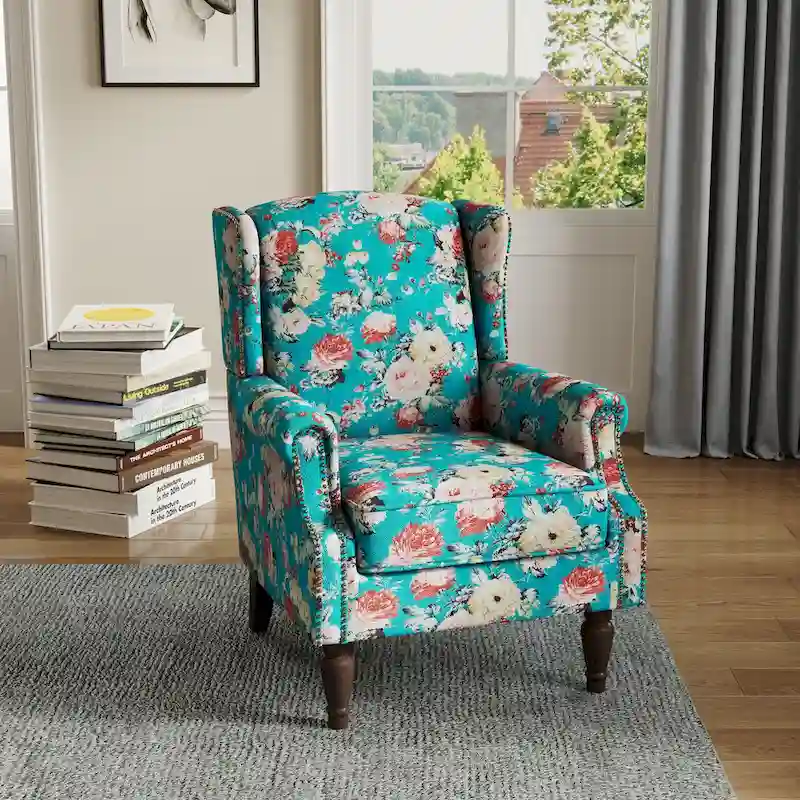 Upholstered Accent Chair Nailhead Trim Arm Chair
