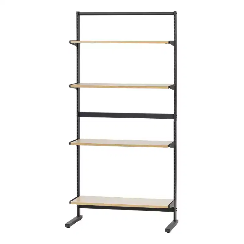 5-Shelf Organization Rack with Adjustable Shelves, Freestanding Metal Garment Rack, Closet Organizer, Black