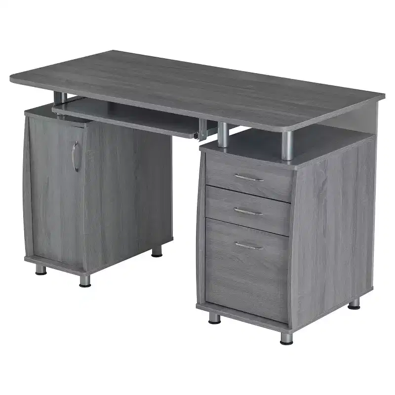 Complete Workstation Computer Desk with Storage, Keyboard Tray - Techni Mobili