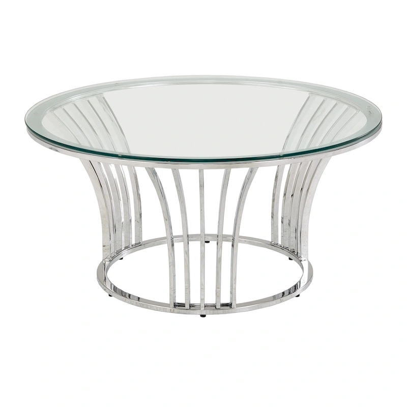 Cottbus Chrome Finish Coffee Table with Glass Top by iNSPIRE Q Bold