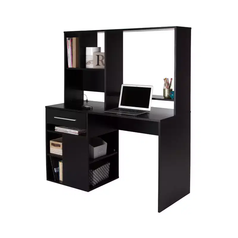 HomeStock Home Office Computer Desk Pure Black Annexe