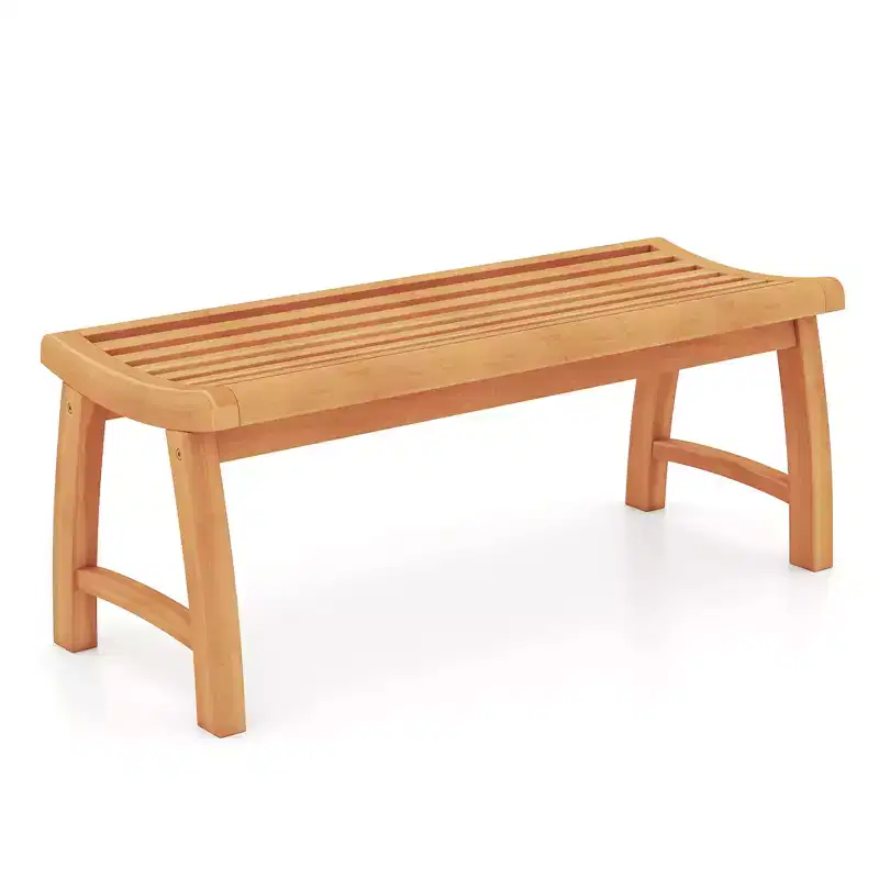 Costway 2PCS 2-Person Patio Garden Dining Bench w/Contoured Slatted Seat 800 lbs Capacity