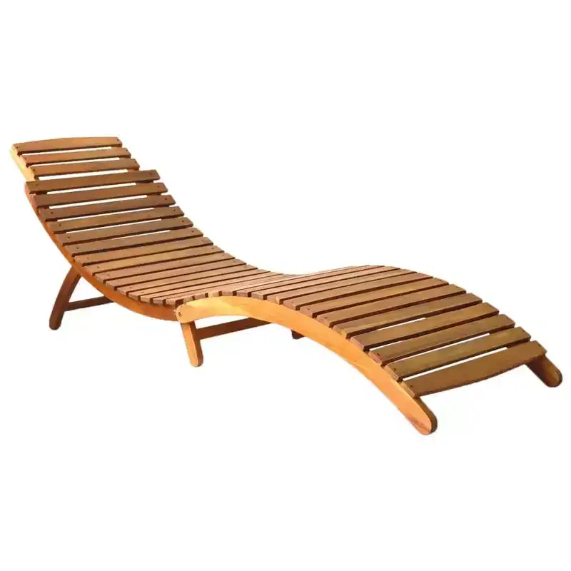vidaXL Sun lounger 21.65 x 72.44 x 25.20 in Solid Acacia Wood