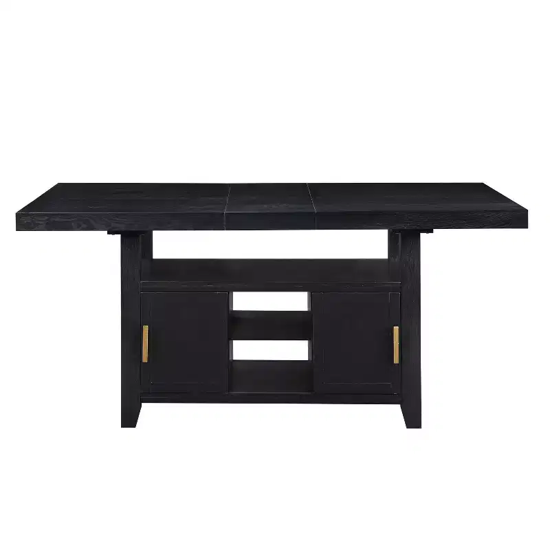 Yves Counter Height Dining Table with Storage Rubbed Charcoal - Steve Silver Co.