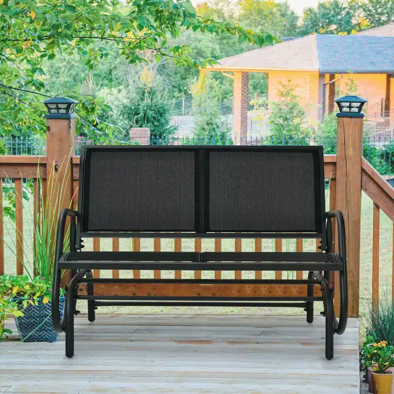 Costway Patio Swing Glider Bench Loveseat Rocking Chair Backyard Poolside