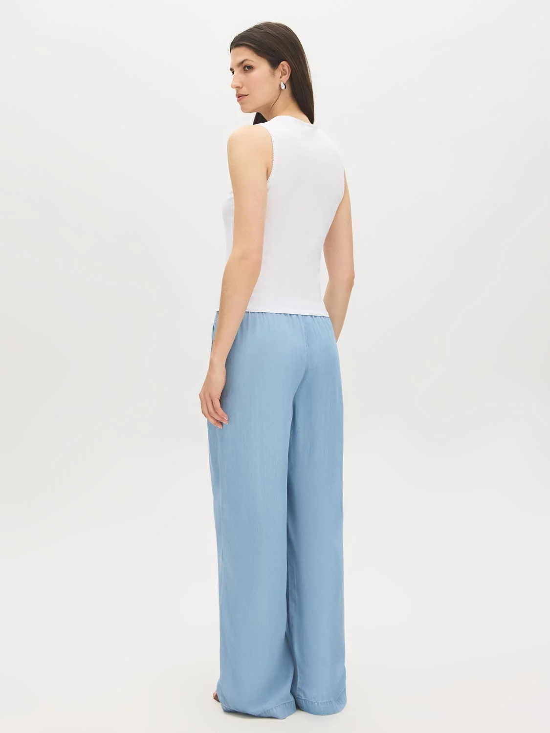 Picot-Trim Square Neck Tank Top