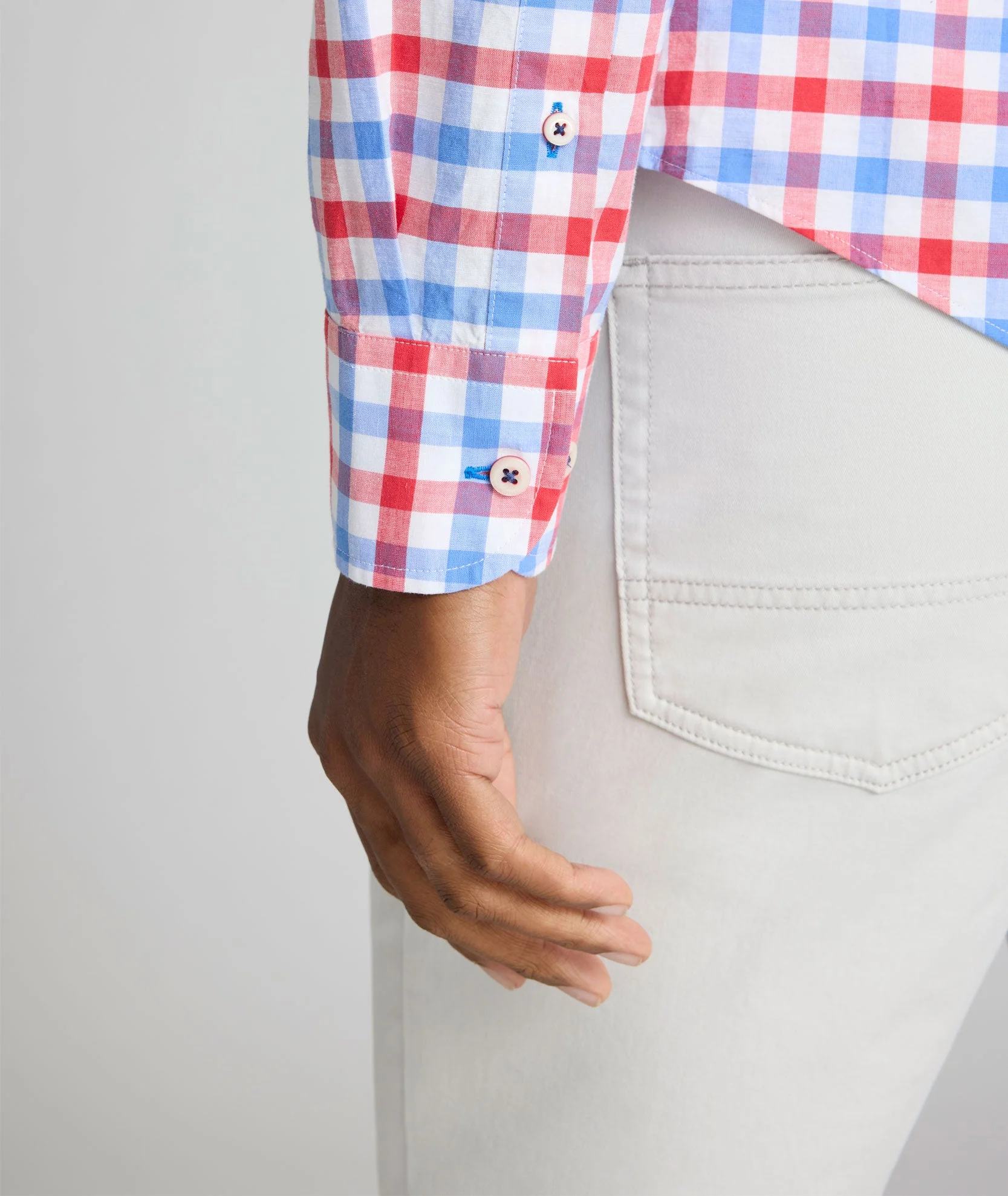 Cotton-Linen Plaid Shirt