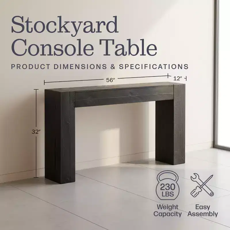 Stockyard Solid Wood Console Table 56 Inch