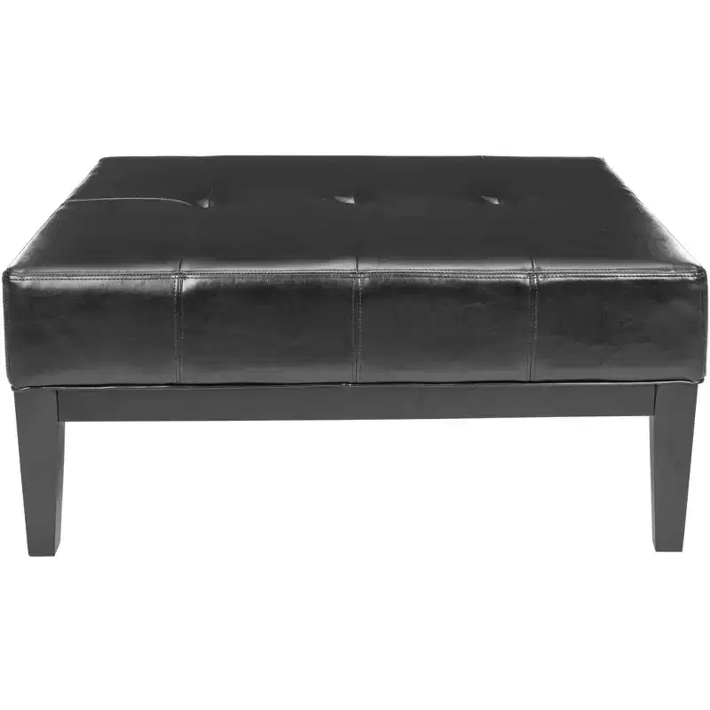 Fulton Square Cocktail Ottoman - HUD8237 - Black - Safavieh Couture