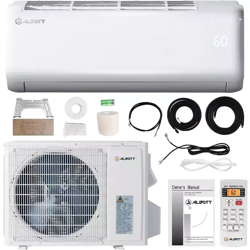 AMERLIFE Mini Split Air Conditioner Heat Pump, Energy Star Inverter AC with Wi-Fi Smart Control