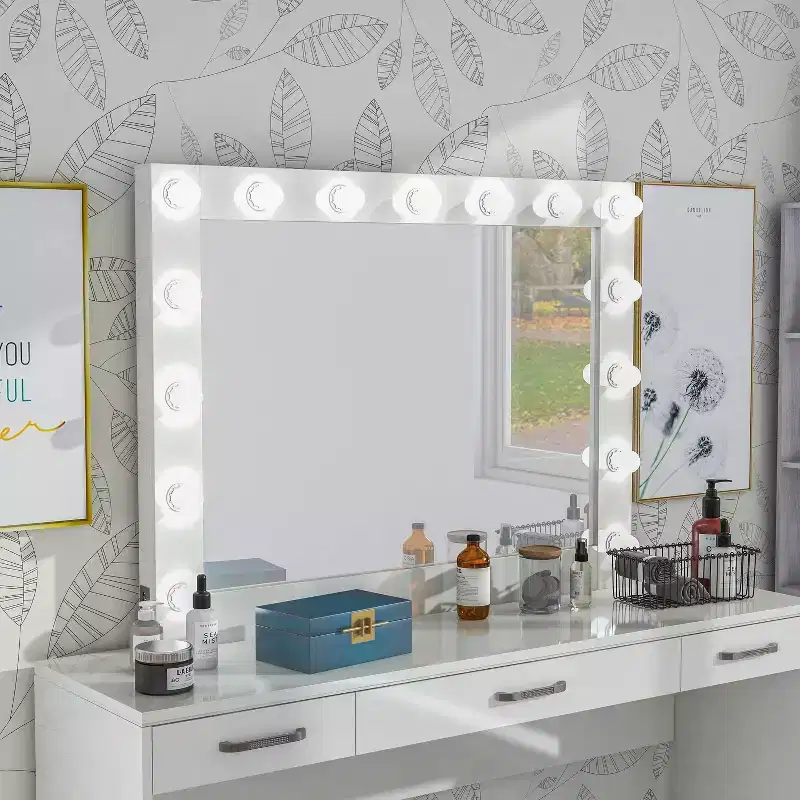 15pc Grayde Mirror with Bulbs and USB Charger Luminous White - HOMES: Inside + Out