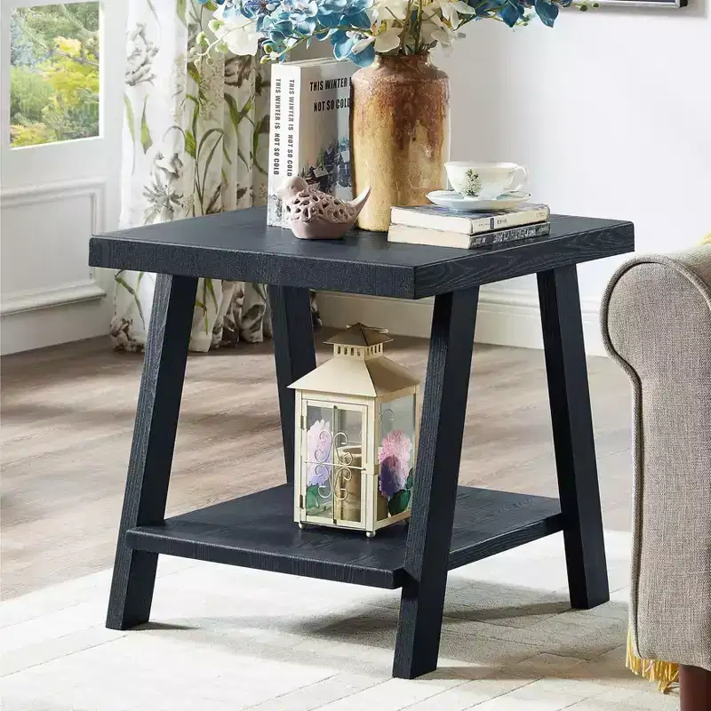 Roundhill Furniture Athens Contemporary Replicated Wood Shelf End Table