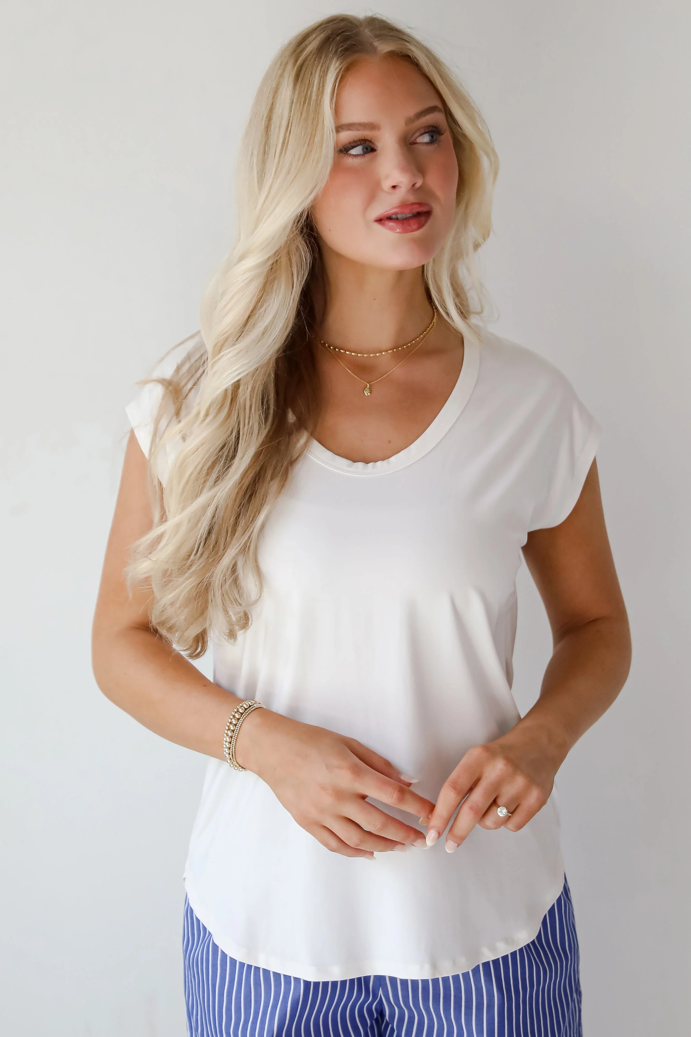 Scoop Neck Short Sleeve Oversized Tee
