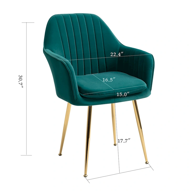 AVAWING Upholstered Velvet Dining Chairs Accent Arm Chairs Set of 4