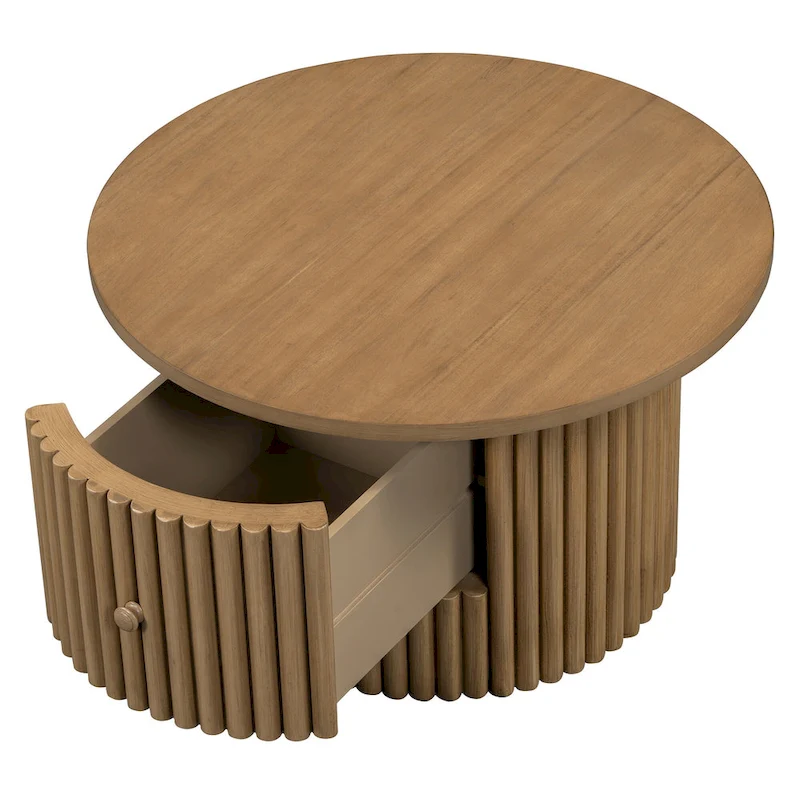 30.5 MDF Coffee Table with Drawer & Slat Base