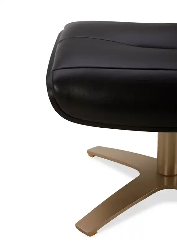 Top-Grain Genuine Leather Swivel Reclining Chair with Footrest