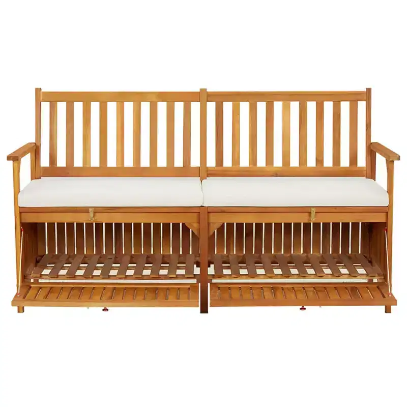 Bench Brown Solid Acacia wood, 100% polyester Medium