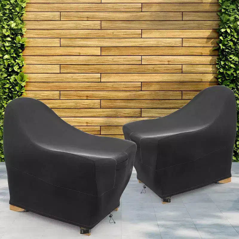 KHOMO GEAR Set of 2 Adirondack Patio Chair Covers  Black, Durable, Weatherproof, UV Resistant, Protection from Rain & Dust